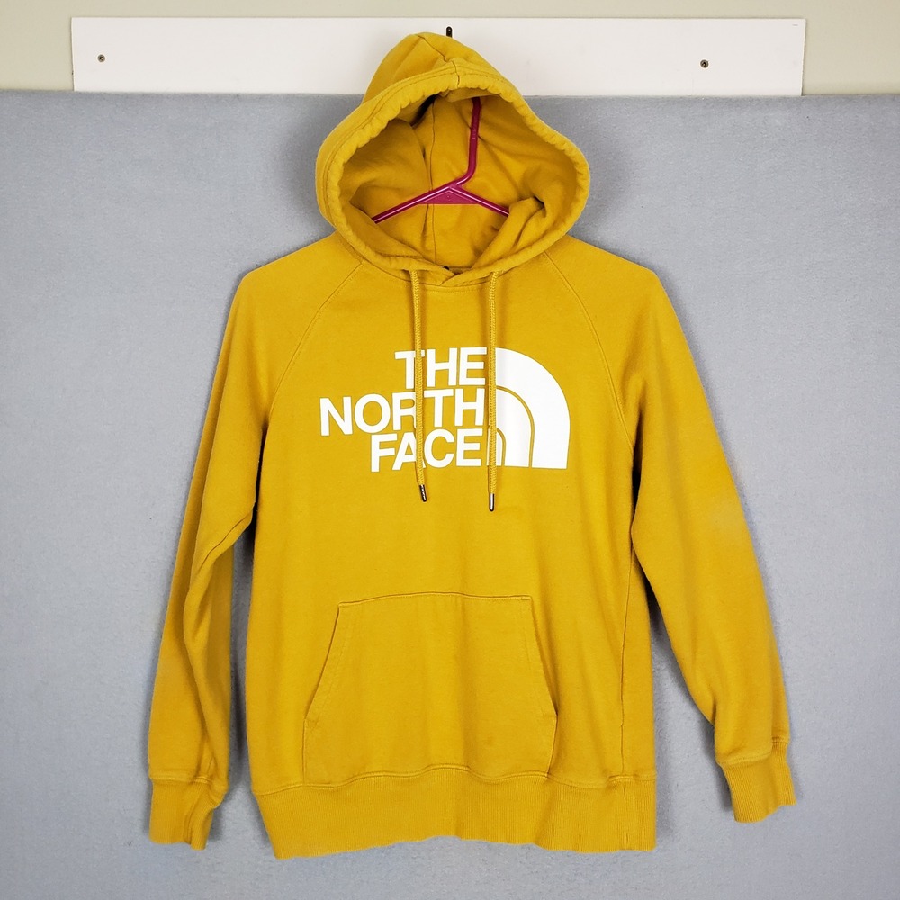 North Face Big Logo Hoodie Sweatshirt Sunflower Yellow Granola Girl‎ Gorpcore XS